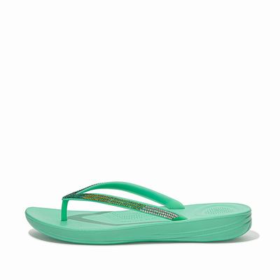 Fitflop Iqushion Ombre Sparkle - Flip Flops Damen - Mintfarben Grün (JEY426507)